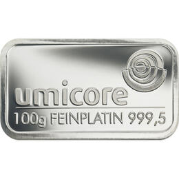 Platinbarren 100 Gramm Heraeus Umicore Degussa kaufen und verkaufen