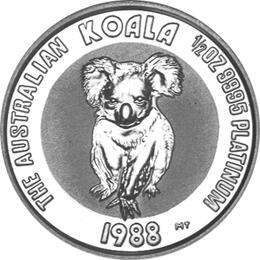 Australien Platin Koala 1/2 Unze kaufen und verkaufen