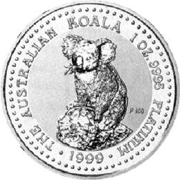 Platin Koala 1 Unze 1999 Australien Perth Mint