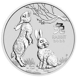 Lunar III Silbermünze Australien Hase 5 Unzen 2023