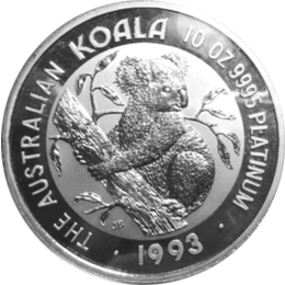 Australien Platin Koala 10 Unzen Stück Rarität