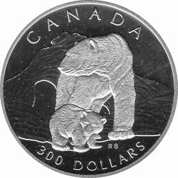 Platin Kanada 1990 Eisbären proof
