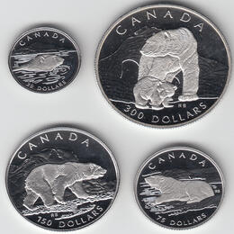 Platin Kanada 1990 Eisbären proof