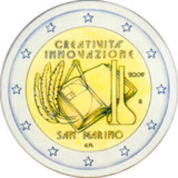 2 Euro 2009 San Marino Folder Kreativität