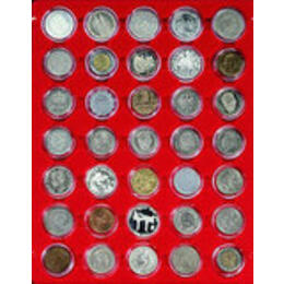 Lindner Münzbox und Münztableau (Kapseln) 36 mm