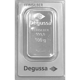 Silberbarren 100 Gramm Degussa
