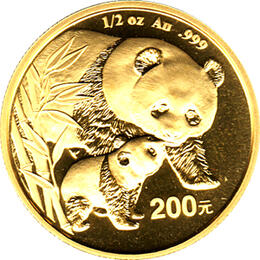China Panda 1/2 Unze 2004 Goldpanda 200 Yuan