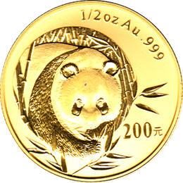 China Panda 1/2 Unze 2003 Goldpanda 200 Yuan