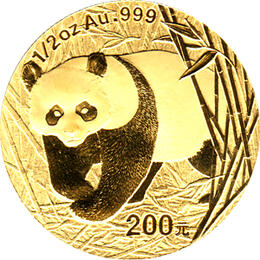 China Panda 1/2 Unze 2002 Goldpanda 200 Yuan