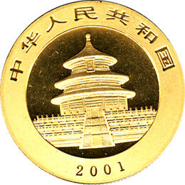 China Panda 1/2 Unze 2001 Goldpanda 200 Yuan