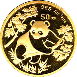 China Panda 1/2 Unze 1992 Goldpanda 50 Yuan