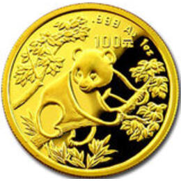 China Panda 1/4 Unze 1992 Goldpanda 25 Yuan