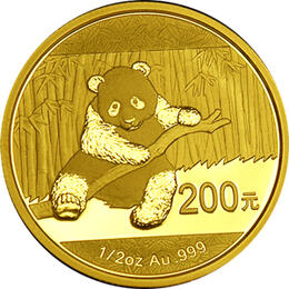 China Panda 1/2 Unze 2014 Goldpanda 200 Yuan