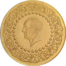 Türkei 100 Piaster Goldmünze Istanbul Atatürk seit 1923