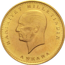 Türkei 100 Piaster Goldmünze Istanbul Atatürk seit 1923