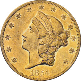 20 Dollar American Liberty Head 1854