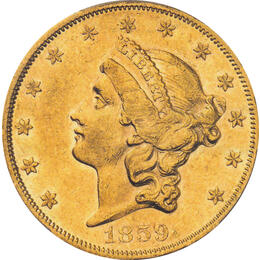 20 Dollar American Liberty Head 1859