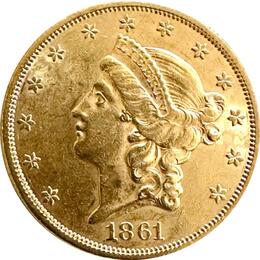 20 Dollar American Liberty Head 1861