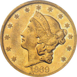 20 Dollar American Liberty Head 1869
