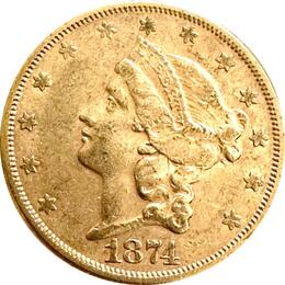 20 Dollar American Liberty Head 1874
