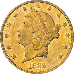 20 Dollar American Liberty Head 1886