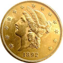 20 Dollar American Liberty Head 1892