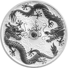 Australien Myths Legends Drache & Drache 1 Unze Silber 2019