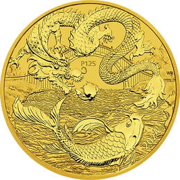 Australien Myths & Legends Dragon & Koi 1 Unze Gold 2024
