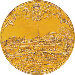 Österreich 1892 Bundesschiessen Brunn 4 Dukaten Goldmünze