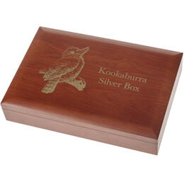 Hochwertige Holz Münzkassette Silber Kookaburra 1 Kilo