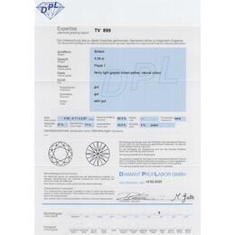 Diamant Brillant 0,28 Carat mit Zertifikat DPL-TV899