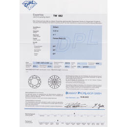 Diamant und Brillant 0,22 Carat mit Zertifikat DPL TW-882