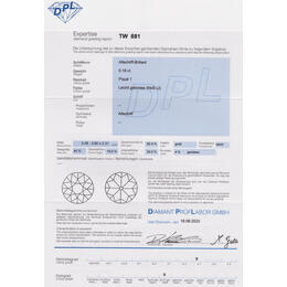 Diamant und Brillant 0,18 Carat mit Zertifikat DPL TW-881