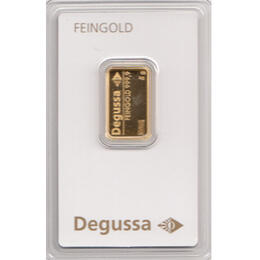 Goldbarren 5 Gramm Degussa