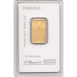 Goldbarren 10 Gramm Degussa