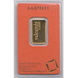 Goldbarren 10 Gramm Valcambi
