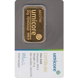 Goldbarren 20 Gramm Umicore