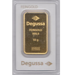 Goldbarren 50 Gramm Degussa