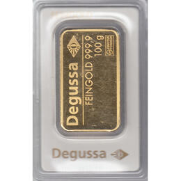 Goldbarren 100 Gramm Degussa