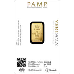 Goldbarren 5 Gramm Pamp