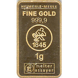 Goldbarren 1 Gramm Heimerle ohne Blister