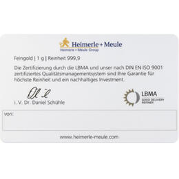 Goldbarren 1 Gramm Neujahr