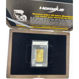 Goldbarren 1 Unze Heraeus Mondlandung 1969