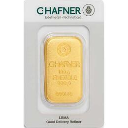 Goldbarren 100 Gramm Hafner gegossen Responsive & Fair