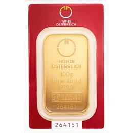 Goldbarren 100 Gramm Münze Österreich
