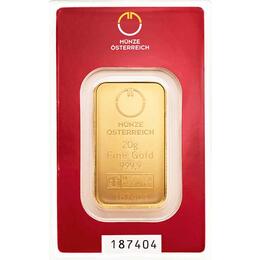 Goldbarren 20 Gramm Münze Österreich
