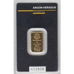 Goldbarren 5 Gramm Argor Heraeus