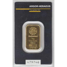 Goldbarren 10 Gramm Argor Heraeus