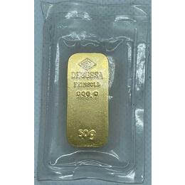 Goldbarren 50 Gramm Degussa Sargform