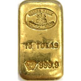 10 Tolas Goldbarren 116,64 Gramm 